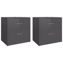 Bedside Cabinets 2 pcs High Gloss Grey 40x30x40 cm
