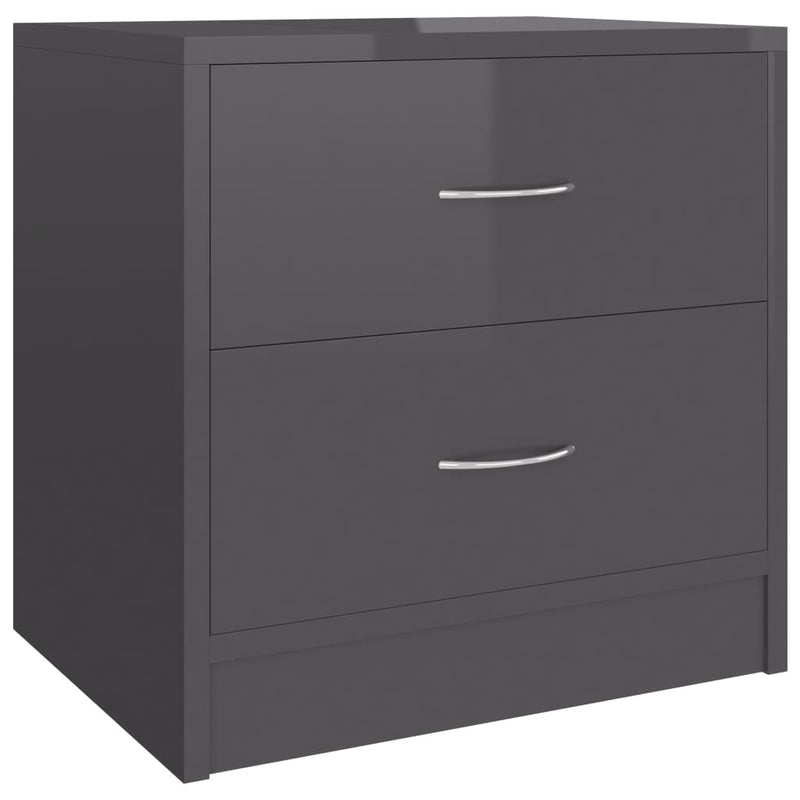 Bedside Cabinets 2 pcs High Gloss Grey 40x30x40 cm