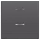 Bedside Cabinets 2 pcs High Gloss Grey 40x30x40 cm