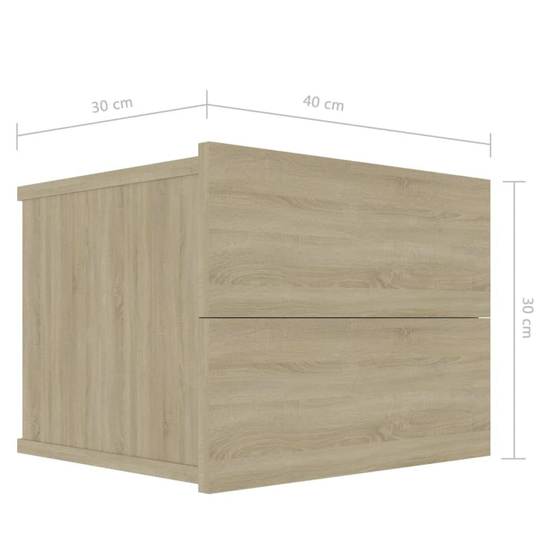 Bedside Cabinets 2 pcs Sonoma Oak 40x30x30 cm