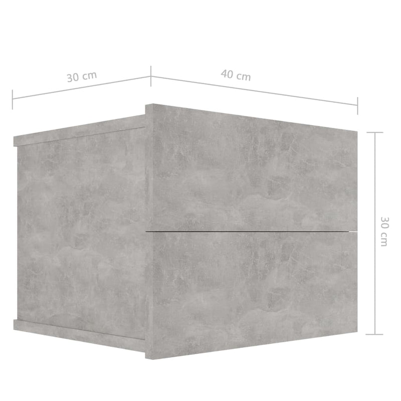 Bedside Cabinets 2 pcs Concrete Grey 40x30x30 cm