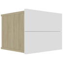 Bedside Cabinets 2 pcs White and Sonoma Oak 40x30x30 cm