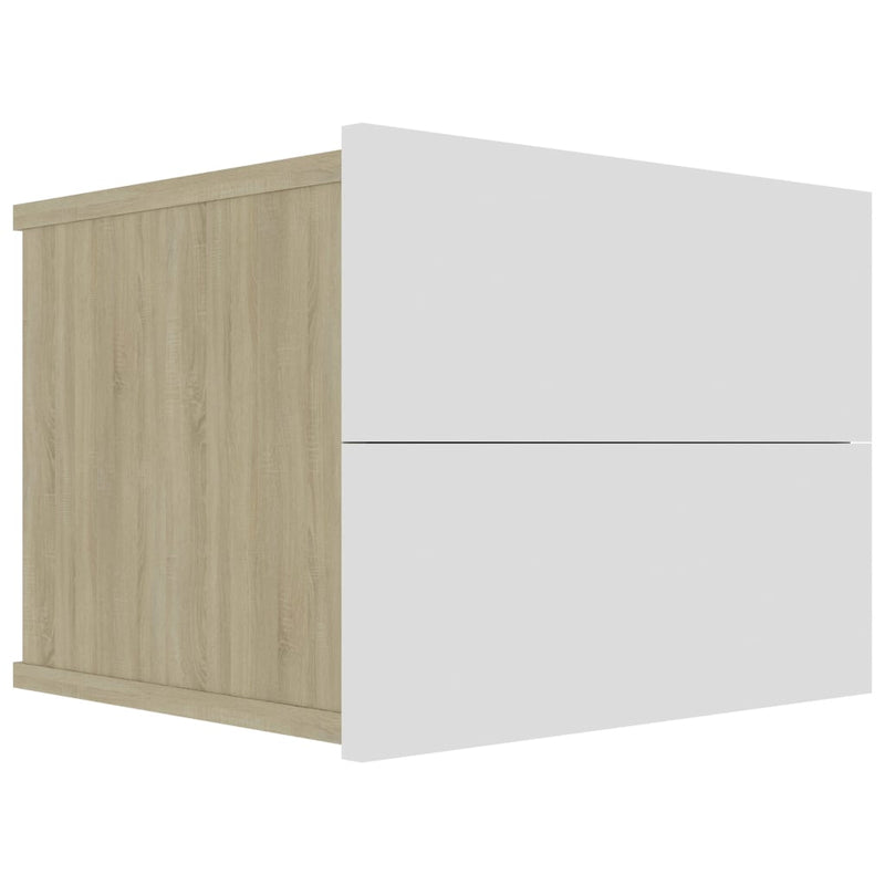 Bedside Cabinets 2 pcs White and Sonoma Oak 40x30x30 cm