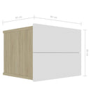 Bedside Cabinets 2 pcs White and Sonoma Oak 40x30x30 cm
