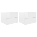 Bedside Cabinets 2 pcs High Gloss White 40x30x30 cm