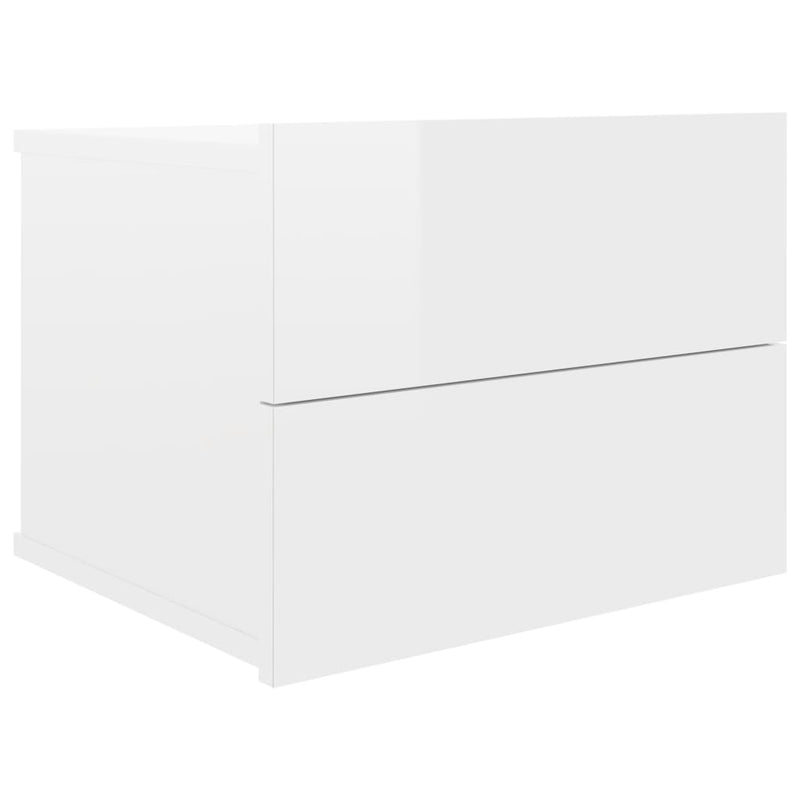 Bedside Cabinets 2 pcs High Gloss White 40x30x30 cm