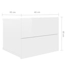 Bedside Cabinets 2 pcs High Gloss White 40x30x30 cm