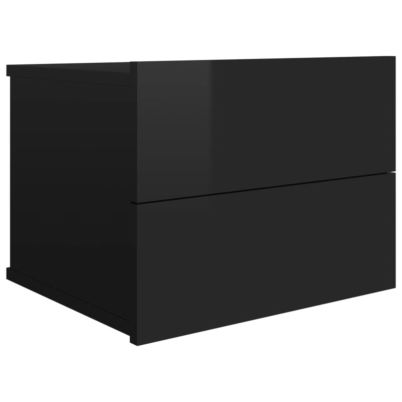 Bedside Cabinet High Gloss Black 40x30x30 cm