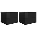 Bedside Cabinets 2 pcs High Gloss Black 40x30x30 cm