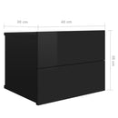 Bedside Cabinets 2 pcs High Gloss Black 40x30x30 cm