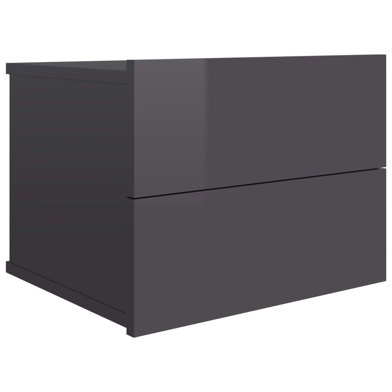 Bedside Cabinet High Gloss Grey 40x30x30 cm