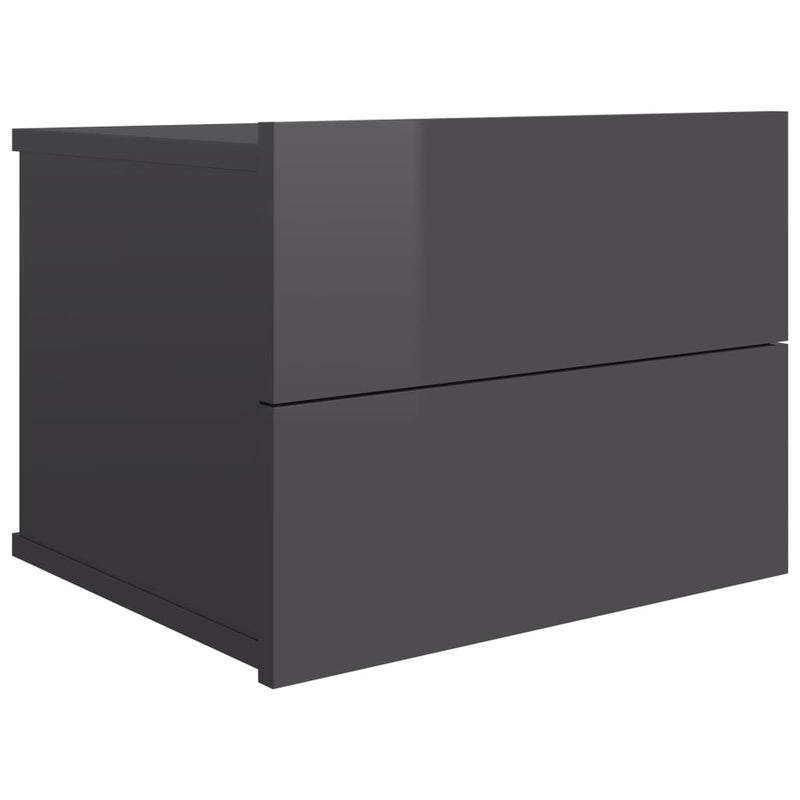 Bedside Cabinets 2 pcs High Gloss Grey 40x30x30 cm