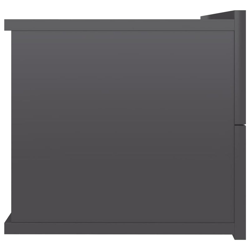 Bedside Cabinets 2 pcs High Gloss Grey 40x30x30 cm