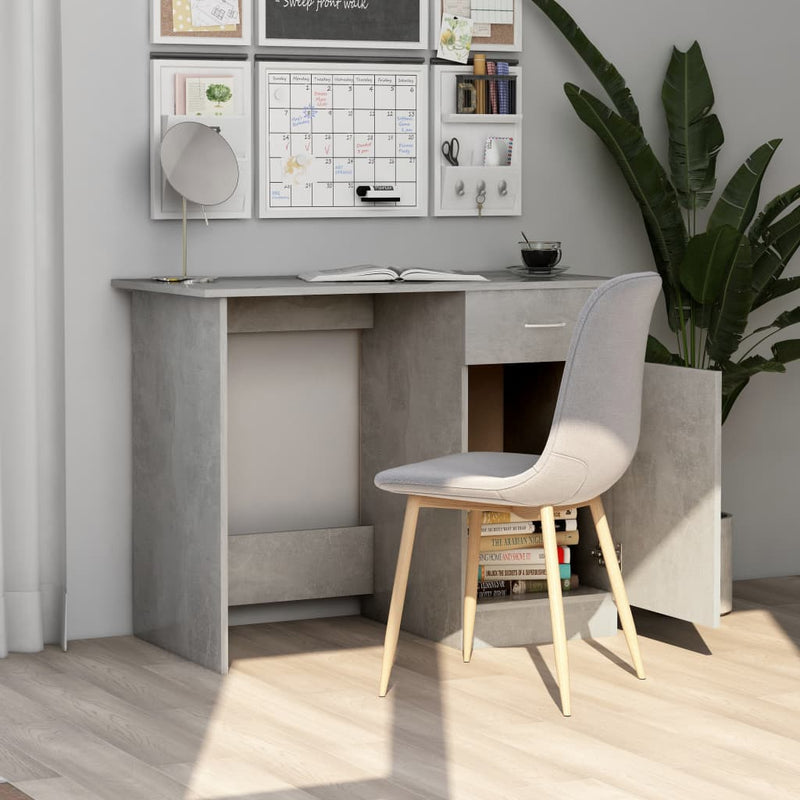 Desk Concrete Grey 100x50x76 cm Chipboard
