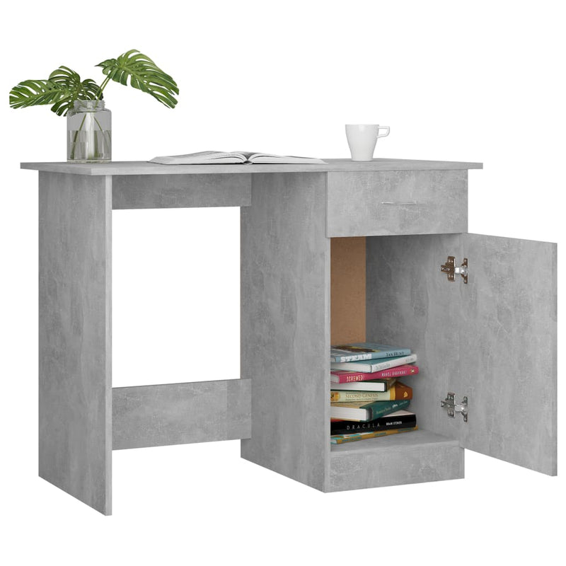 Desk Concrete Grey 100x50x76 cm Chipboard