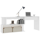 Corner Desk White 200x50x76 cm Chipboard