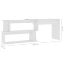 Corner Desk White 200x50x76 cm Chipboard