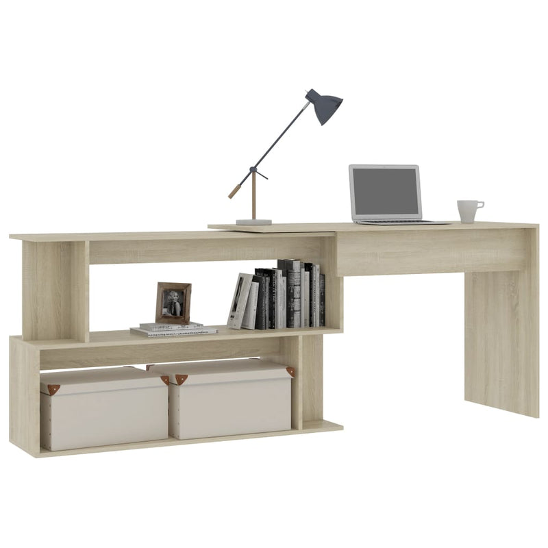 Corner Desk Sonoma Oak 200x50x76 cm Chipboard