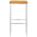 Bar Stools 2 pcs Solid Acacia Wood and Stainless Steel