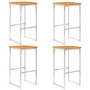 Bar Stools 4 pcs Solid Acacia Wood and Stainless Steel