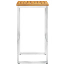 Bar Stools 4 pcs Solid Acacia Wood and Stainless Steel