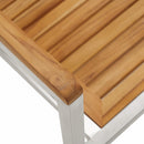 Garden Chairs 2 pcs Solid Teak Wood and Stainless Steel