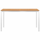 Garden Dining Table 140x80x75 cm Solid Teak Wood and Stainless Steel