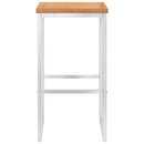 Bar Stools 2 pcs Solid Teak Wood and Stainless Steel