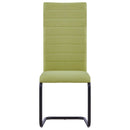 Cantilever Dining Chairs 6 pcs Green Fabric