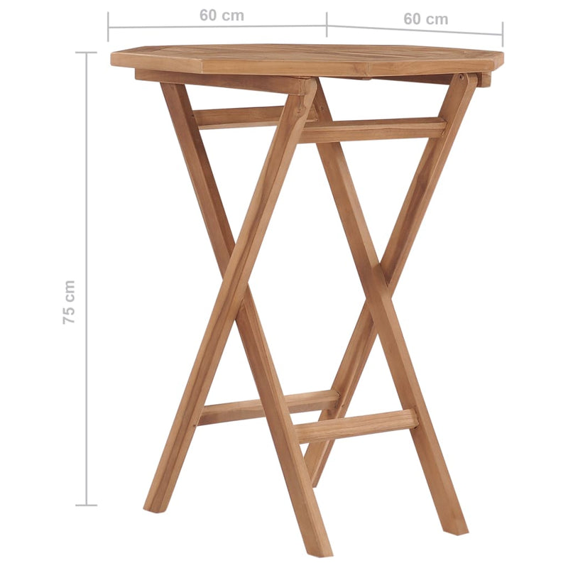 Folding Garden Table 60x60x75 cm Solid Teak Wood