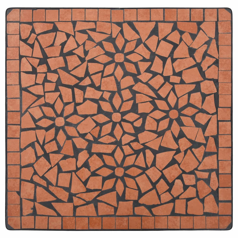 3 Piece Mosaic Bistro Set Ceramic Tile Terracotta