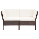 6 Piece Garden Lounge Set with Cushions Poly Rattan Brown