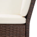 6 Piece Garden Lounge Set with Cushions Poly Rattan Brown