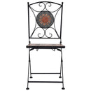 3 Piece Mosaic Bistro Set Ceramic Tile Orange/Grey