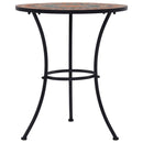 3 Piece Mosaic Bistro Set Ceramic Tile Orange/Grey