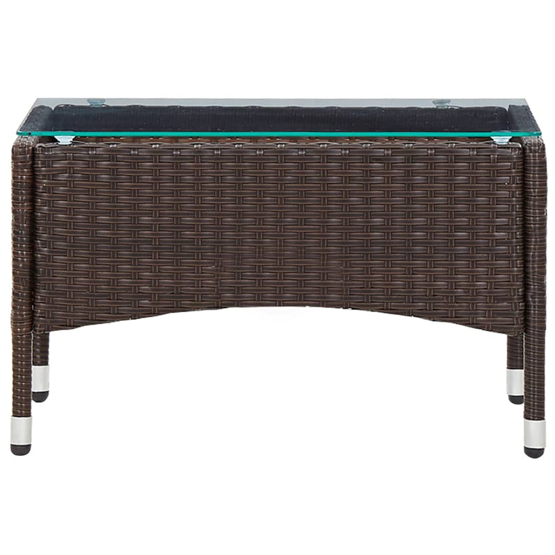 4 Piece Garden Lounge Set with Cushions Poly Rattan Brown