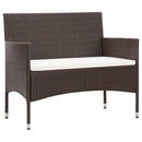4 Piece Garden Lounge Set with Cushions Poly Rattan Brown