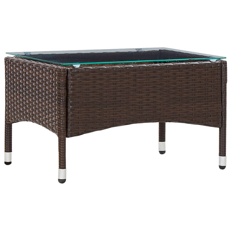 4 Piece Garden Lounge Set with Cushions Poly Rattan Brown