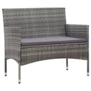 4 Piece Garden Lounge Set with Cushions Poly Rattan Grey