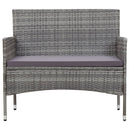 4 Piece Garden Lounge Set with Cushions Poly Rattan Grey