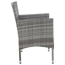 4 Piece Garden Lounge Set with Cushions Poly Rattan Grey