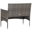 4 Piece Garden Lounge Set with Cushions Poly Rattan Grey