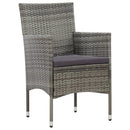 4 Piece Garden Lounge Set with Cushions Poly Rattan Grey