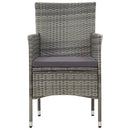 4 Piece Garden Lounge Set with Cushions Poly Rattan Grey