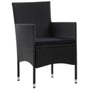 4 Piece Garden Lounge Set with Cushions Poly Rattan Black