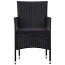 4 Piece Garden Lounge Set with Cushions Poly Rattan Black