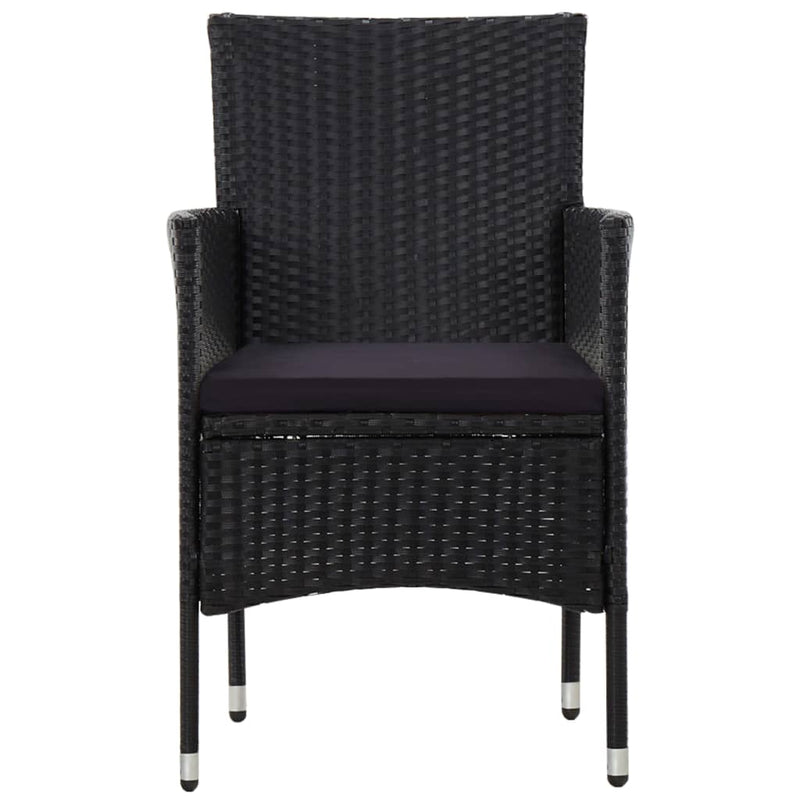 4 Piece Garden Lounge Set with Cushions Poly Rattan Black
