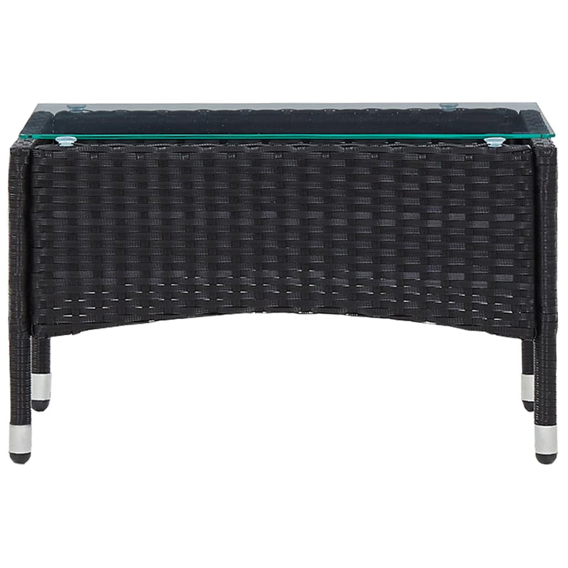 4 Piece Garden Lounge Set with Cushions Poly Rattan Black