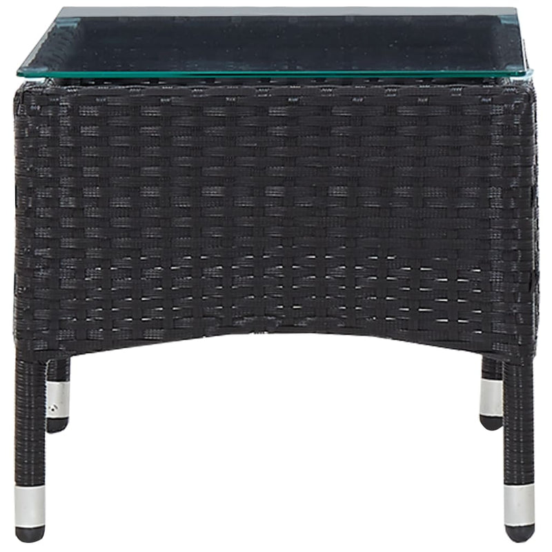 4 Piece Garden Lounge Set with Cushions Poly Rattan Black