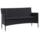 4 Piece Garden Lounge Set With Cushions Poly Rattan Black